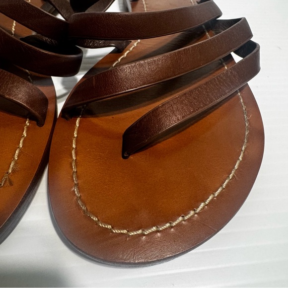 Tory Burch Patos Dark Brown Multi-Strap Leather Slide Sandals Size 7 - Picture 7 of 14